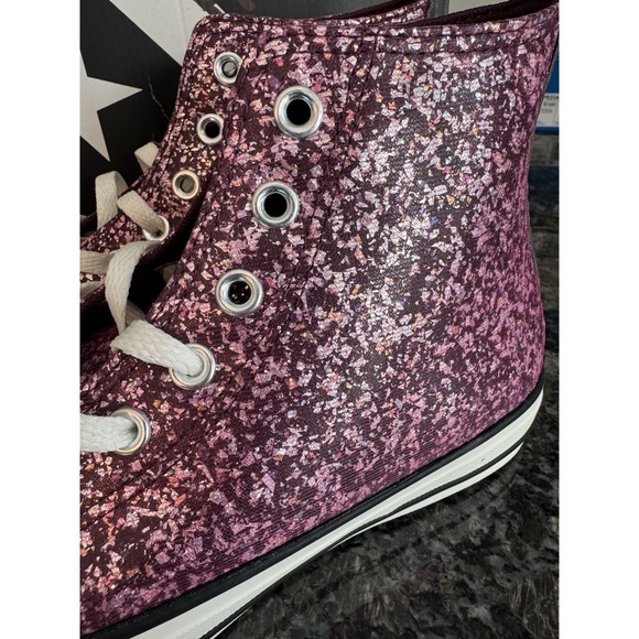 Converse Chuck Taylor All Star Hi Glitter Sneakers Women's Size 10 Orchid Abyss - Picture 4 of 9